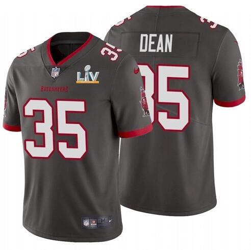 Super Bowl LV 2021 Men Nike Tampa Bay Buccaneers #35 Jamel Dean Gray Vapor Untouchable Limited Jersey